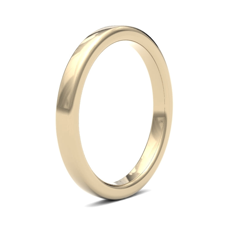 Ladies Soft Court Yellow Gold Band