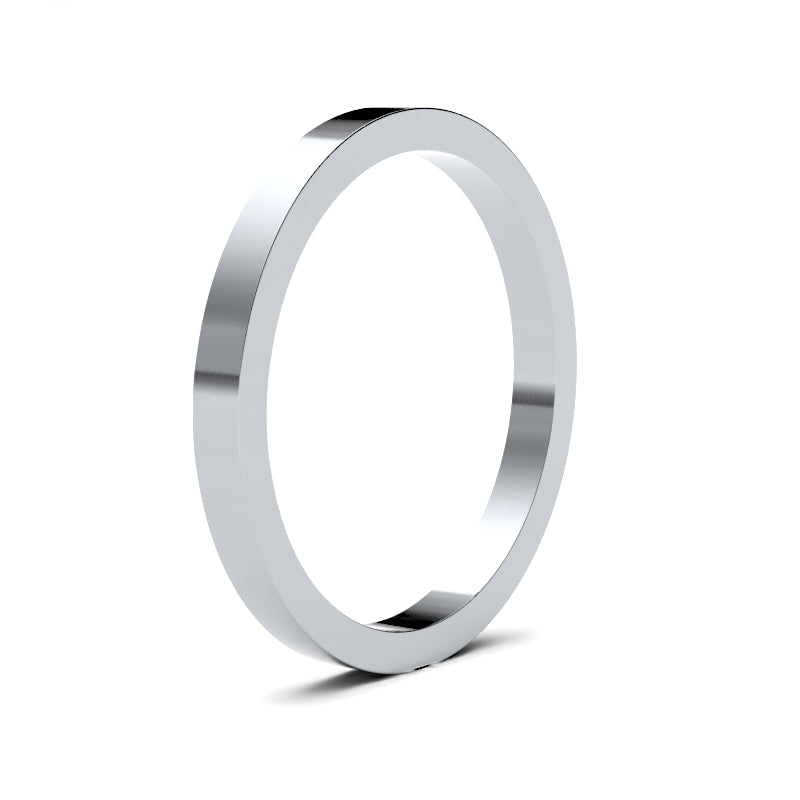 Ladies Flat Platinum Band