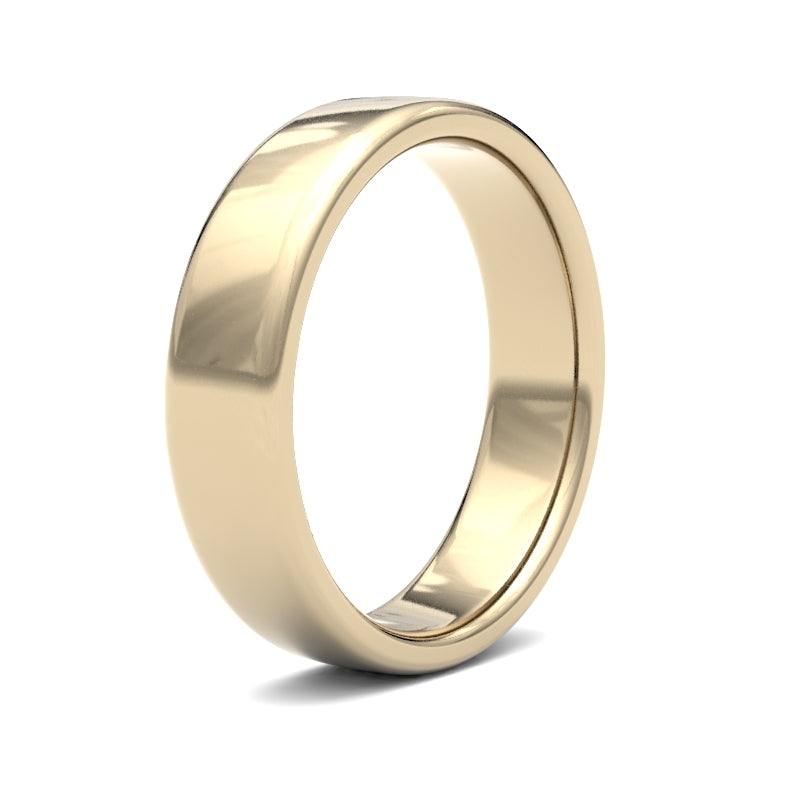 Gents Soft Court Yellow Gold Band
