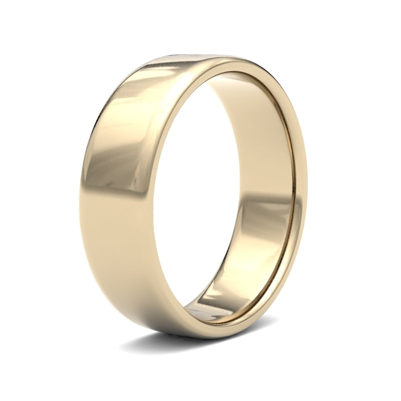 Gents Soft Court Yellow Gold Band