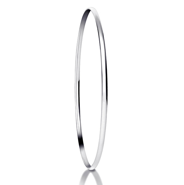Traditional Court Argentium Silver Bangle | Plain Solid Stackable  | BG1004