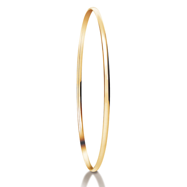 Traditional Court Yellow Gold Bangle | Plain Solid Stackable  | BG1004