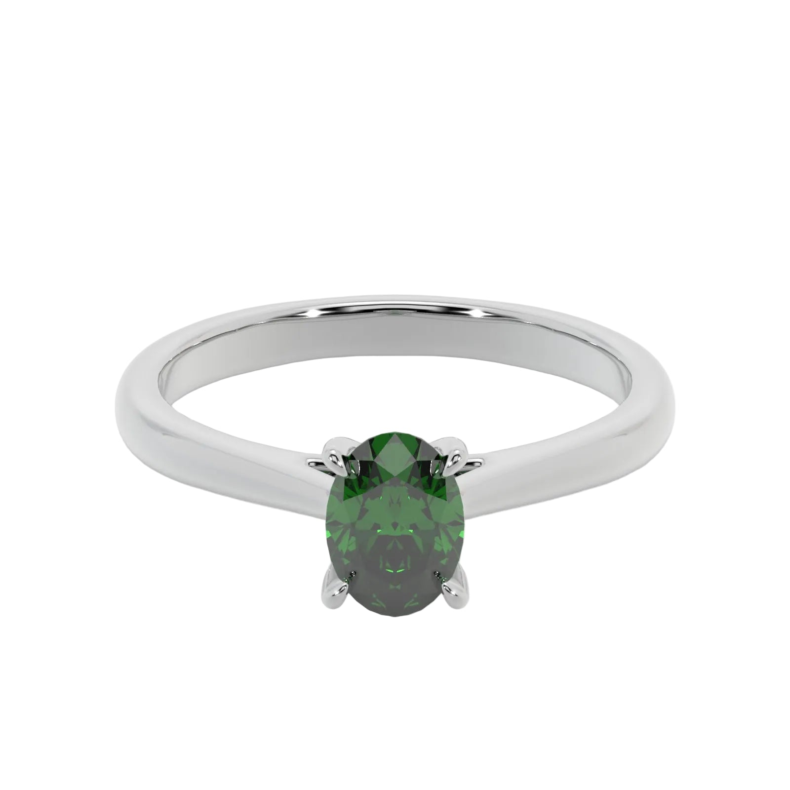 Oval Emerald Engagement Ring, Lotus Cathedral Solitaire | RX10001EM