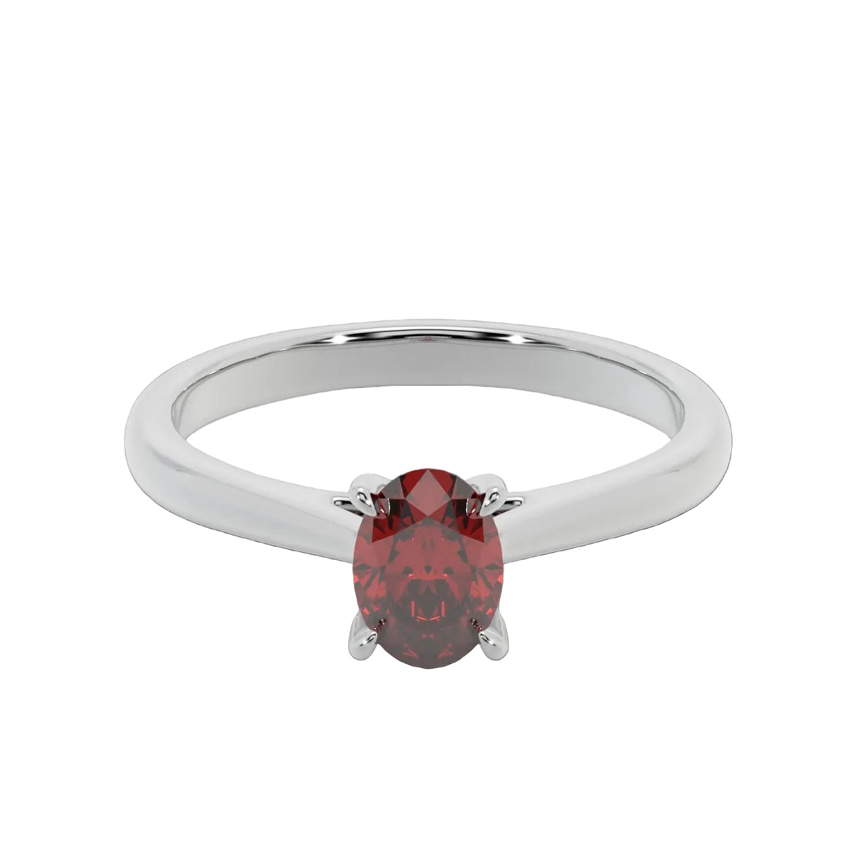 Oval Ruby Platinum Engagement Ring, Lotus Cathedral Solitaire | RX10001RU