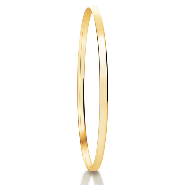 Soft Court Yellow Gold Bangle | Plain Solid Stackable  | BG1005