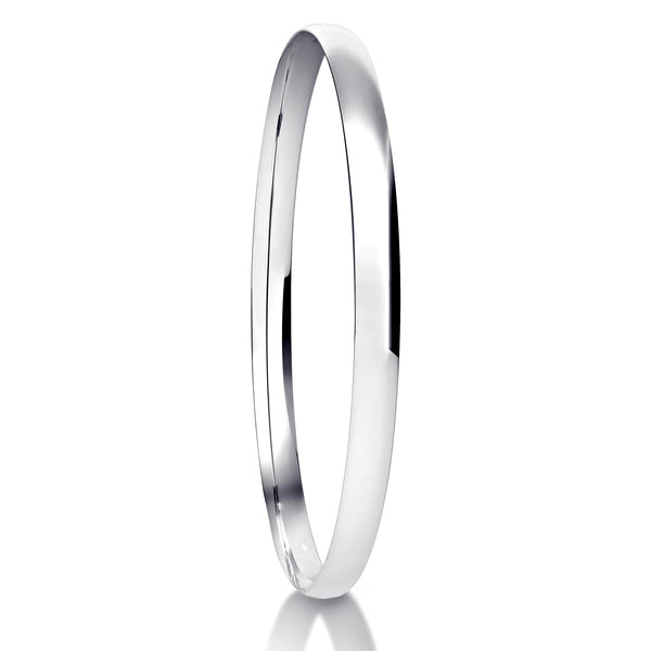 Traditional Court Argentium Silver Bangle | Plain Solid Stackable  | BG1004
