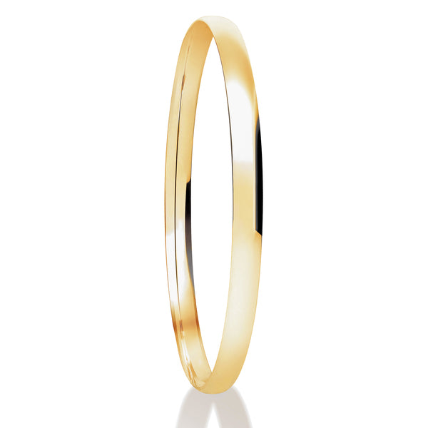 Traditional Court Yellow Gold Bangle | Plain Solid Stackable  | BG1004