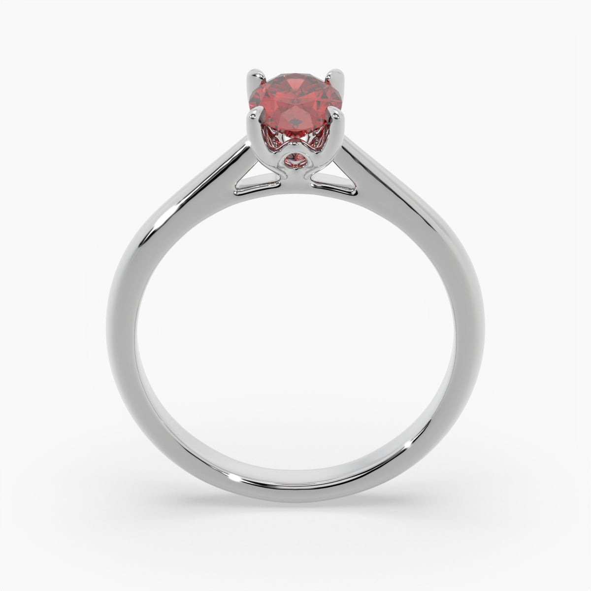 Oval Ruby Platinum Engagement Ring, Lotus Cathedral Solitaire | RX10001RU