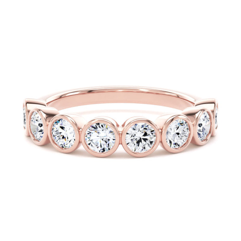 Round Diamond Ring, Bezel Set Half Eternity | ET1231