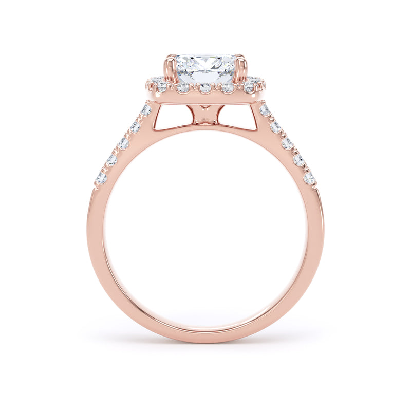 Halo Ring | Rose Gold, Cushion Diamond | SMC CHS01