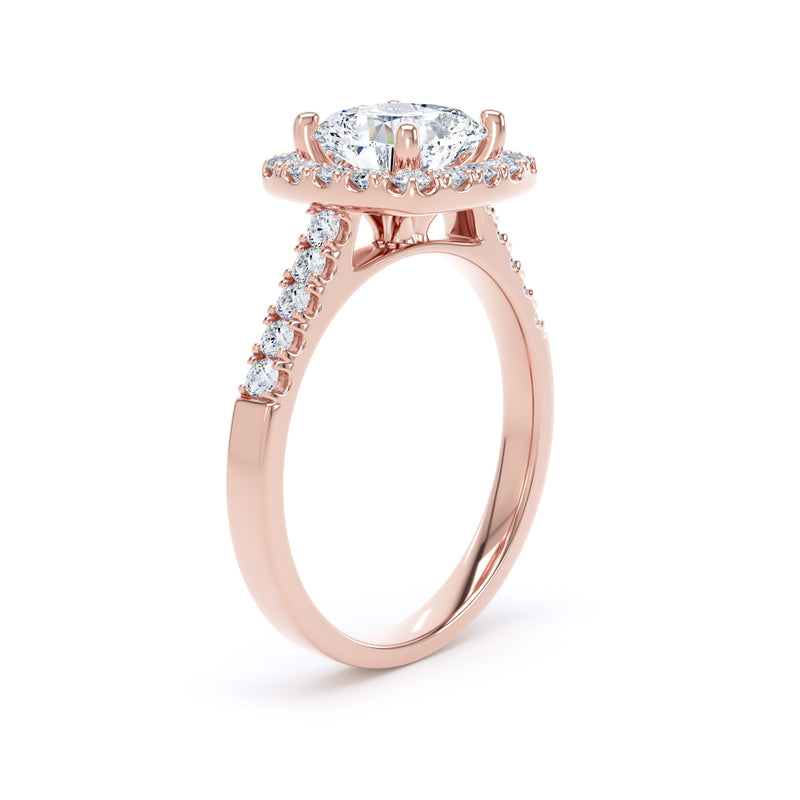 Halo Ring | Rose Gold, Cushion Diamond | SMC CHS01