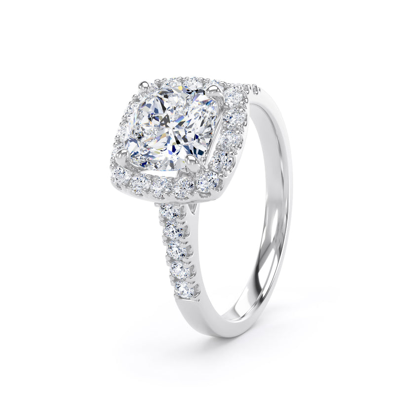 Halo Ring | Platinum, Cushion Diamond | SMC CHS01