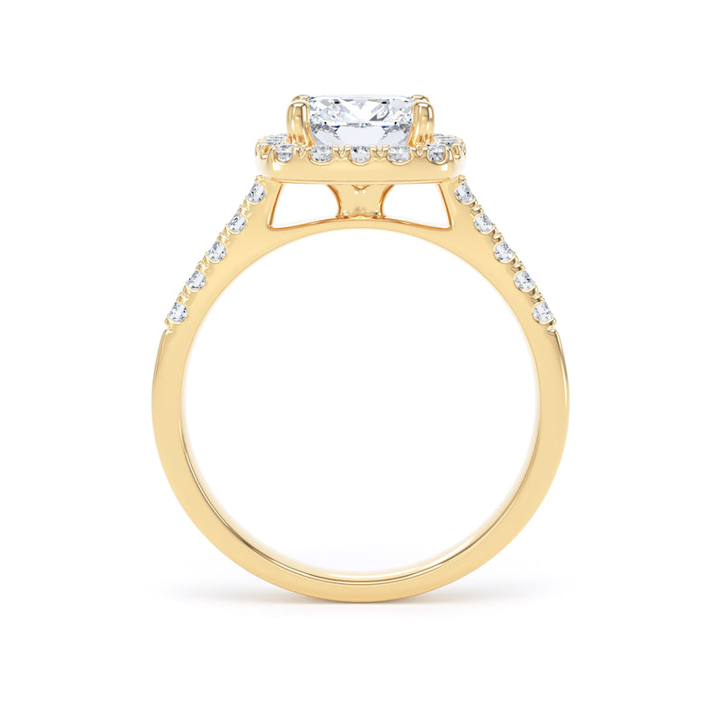 Halo Ring | Yellow Gold, Cushion Diamond | SMC CHS01