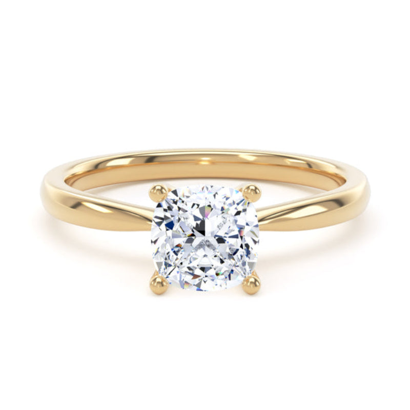 Cushion Diamond Engagement Ring, 4 Claw Open Gallery Solitaire | CPP01