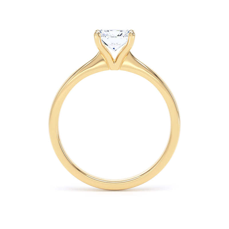 Cushion Solitaire Yellow Gold Ring, 4 Claw Open Gallery | SMC CPP01