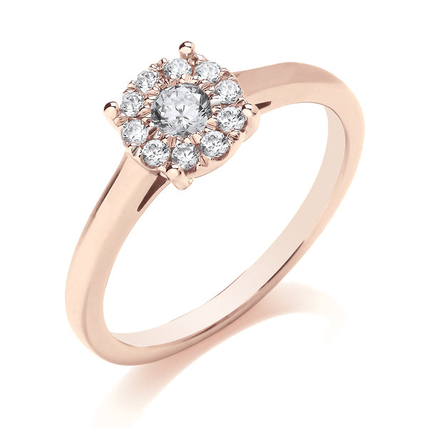 Round Diamond Cluster Ring, Cathedral | CRP05