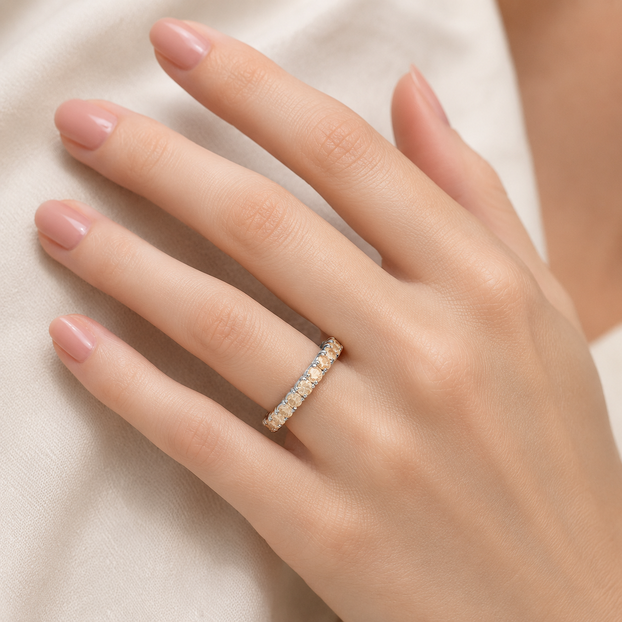 FLEX Eternity Ring, Round Champagne Diamonds | FLEX138