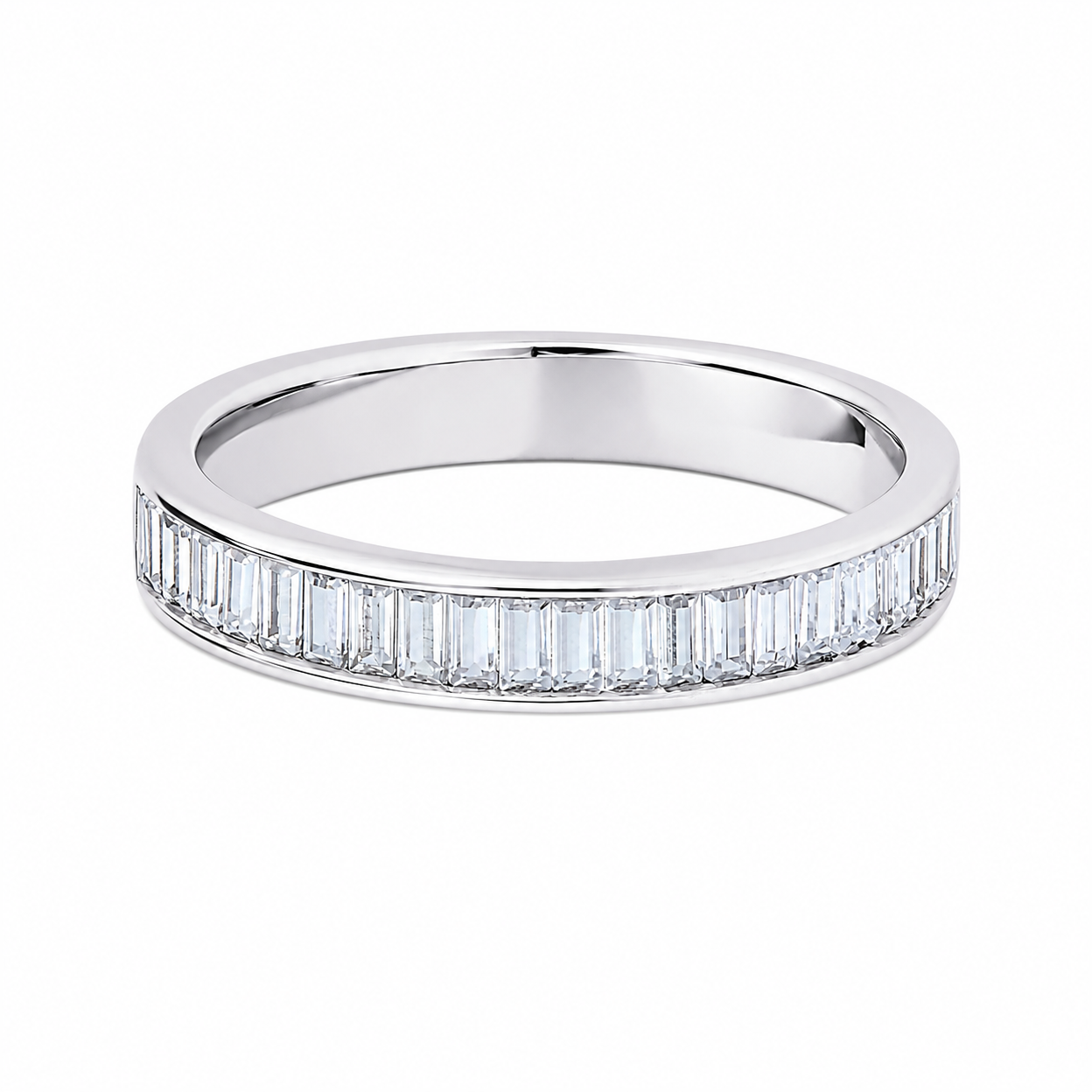 Baguette Diamond Ring, Channel Set Half Eternity | ET1211