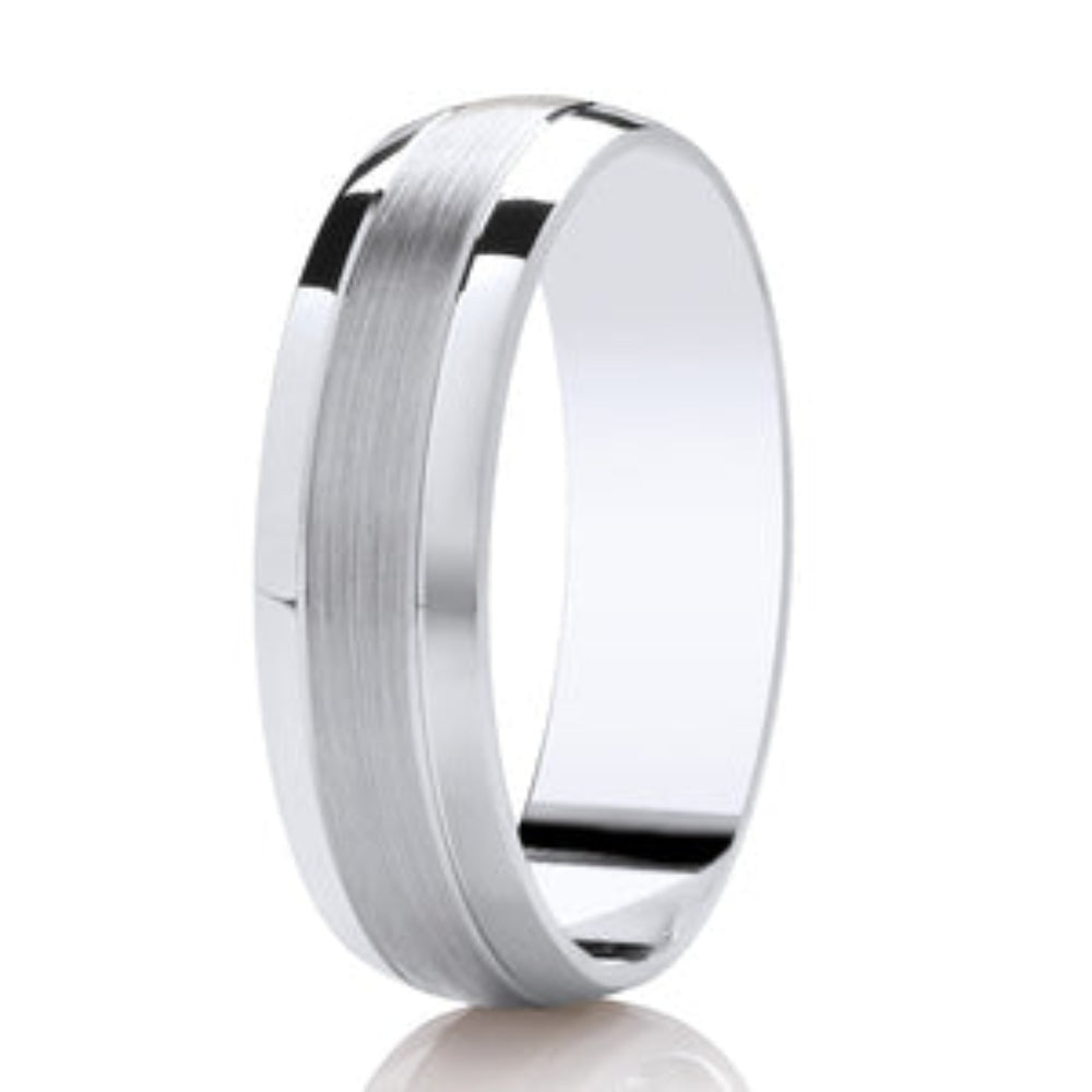 Polished Border Wedding Band | 117BC