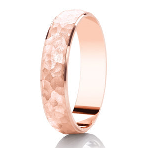 Ladies Hammered Rose Gold Band | 140