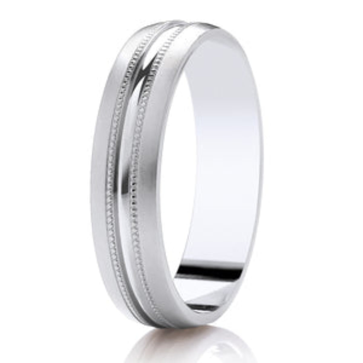 Milgrain Border Wedding Band | 141BE