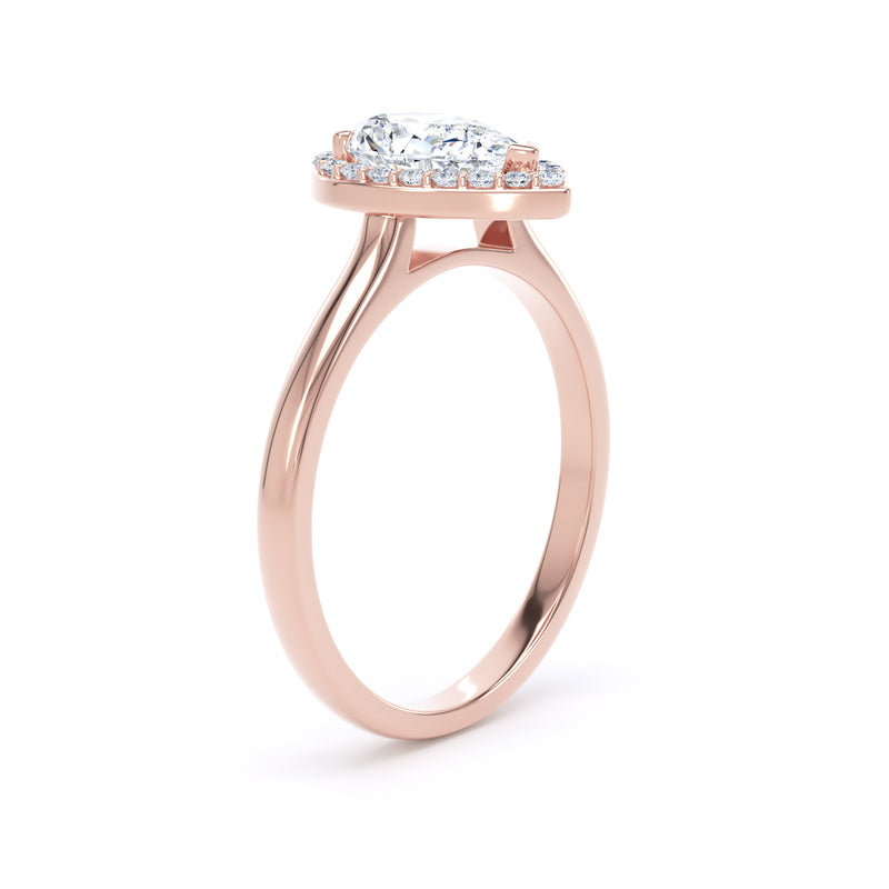 Halo Ring | Rose Gold, Pear Diamond | DHP01 SMP