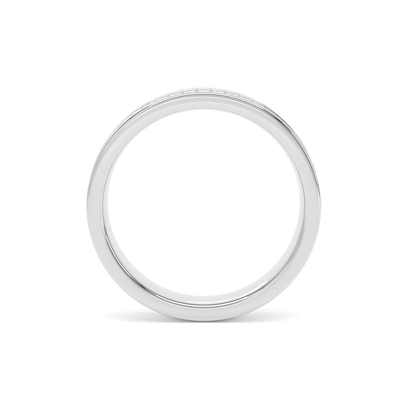 Princess Diamond White Gold Ring, Double Channel Half Set Eternity | ET1207