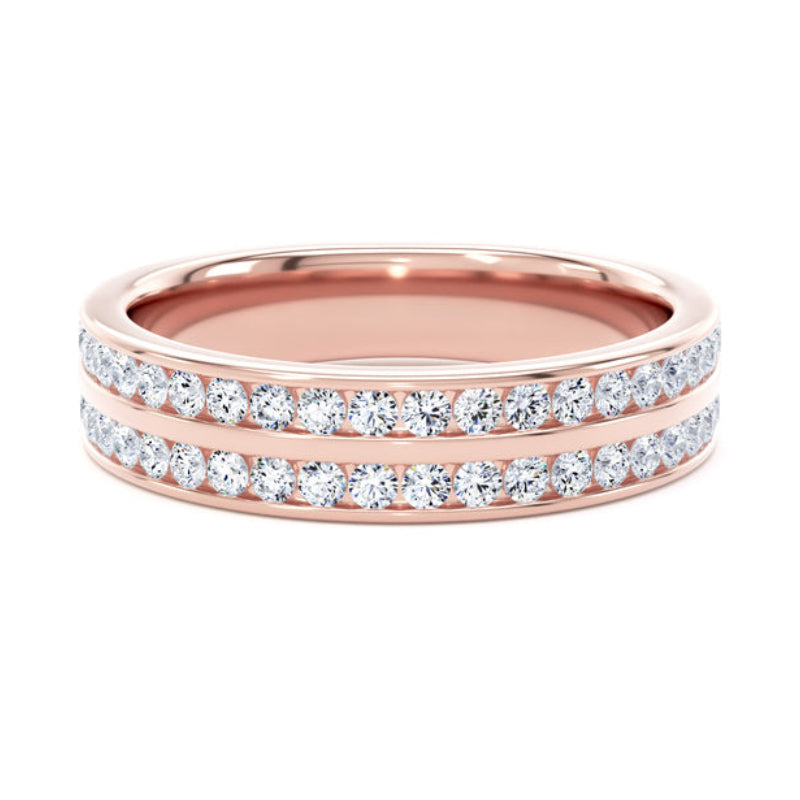Round Diamond Ring, Double Channel Half Eternity | ET1225