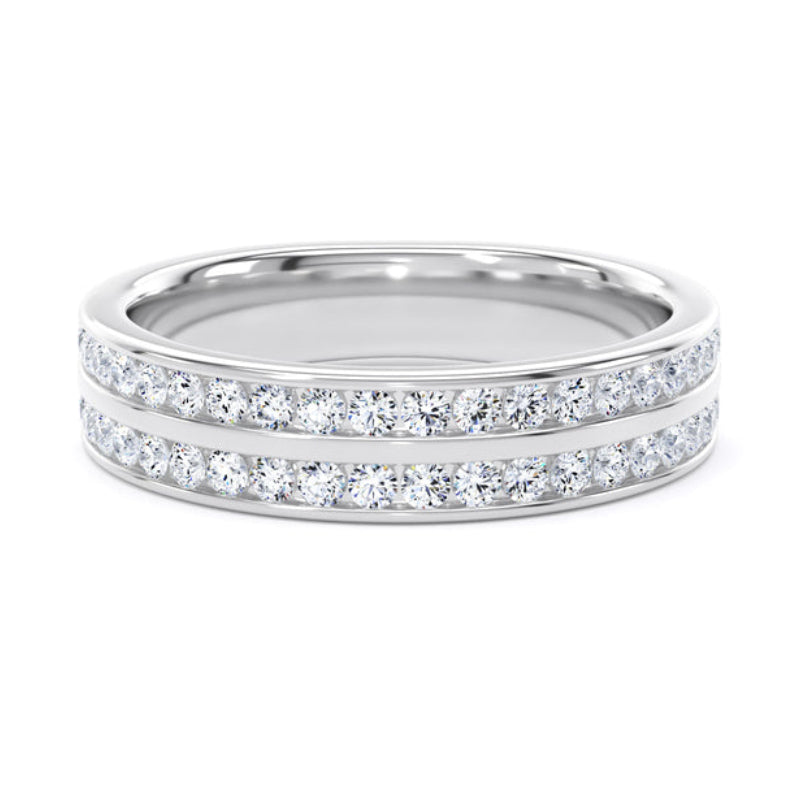 Round Diamond Ring, Double Channel Half Eternity | ET1225