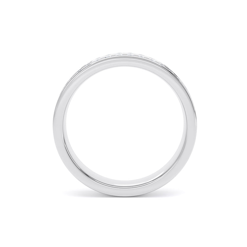 Round Diamond White Gold Ring, Double Channel Half Eternity | ET1225