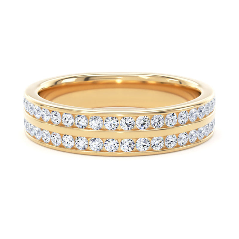 Round Diamond Ring, Double Channel Half Eternity | ET1225