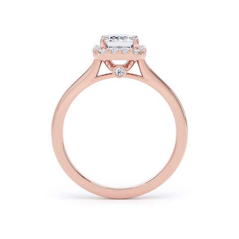 Halo Peekaboo Ring | Rose Gold, Emerald Diamond | EHP02 LGE