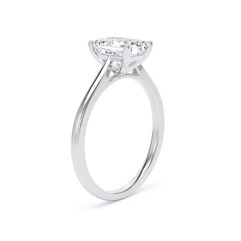 Emerald Cut Solitaire Platinum Ring | EPP01 LGE