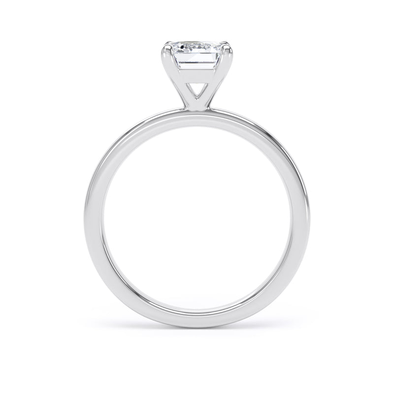 Emerald Diamond White Gold Engagement Ring, Floating Head Solitaire | EPP03-25