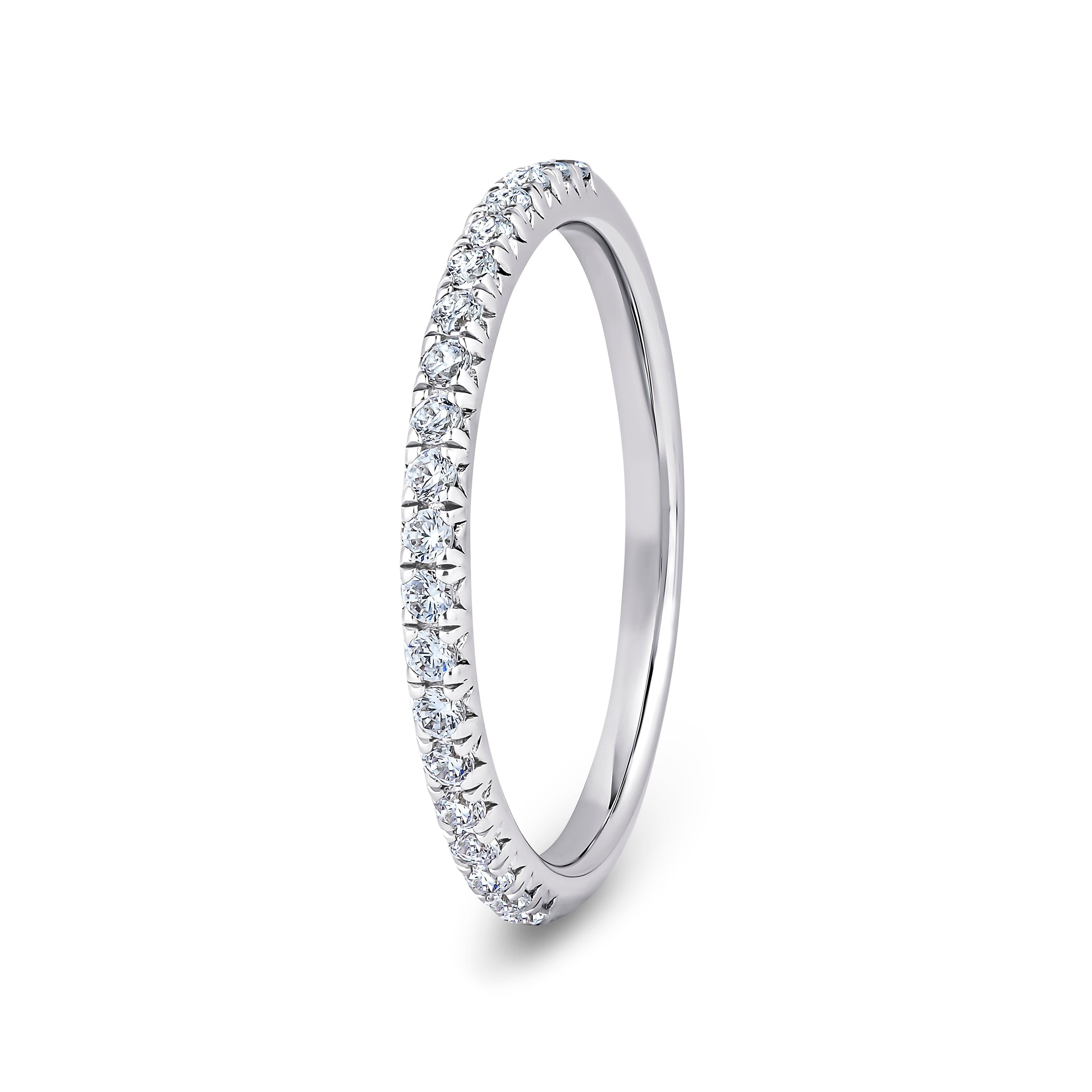 Round, Fishtail, Platinum Half Set Eternity Ring