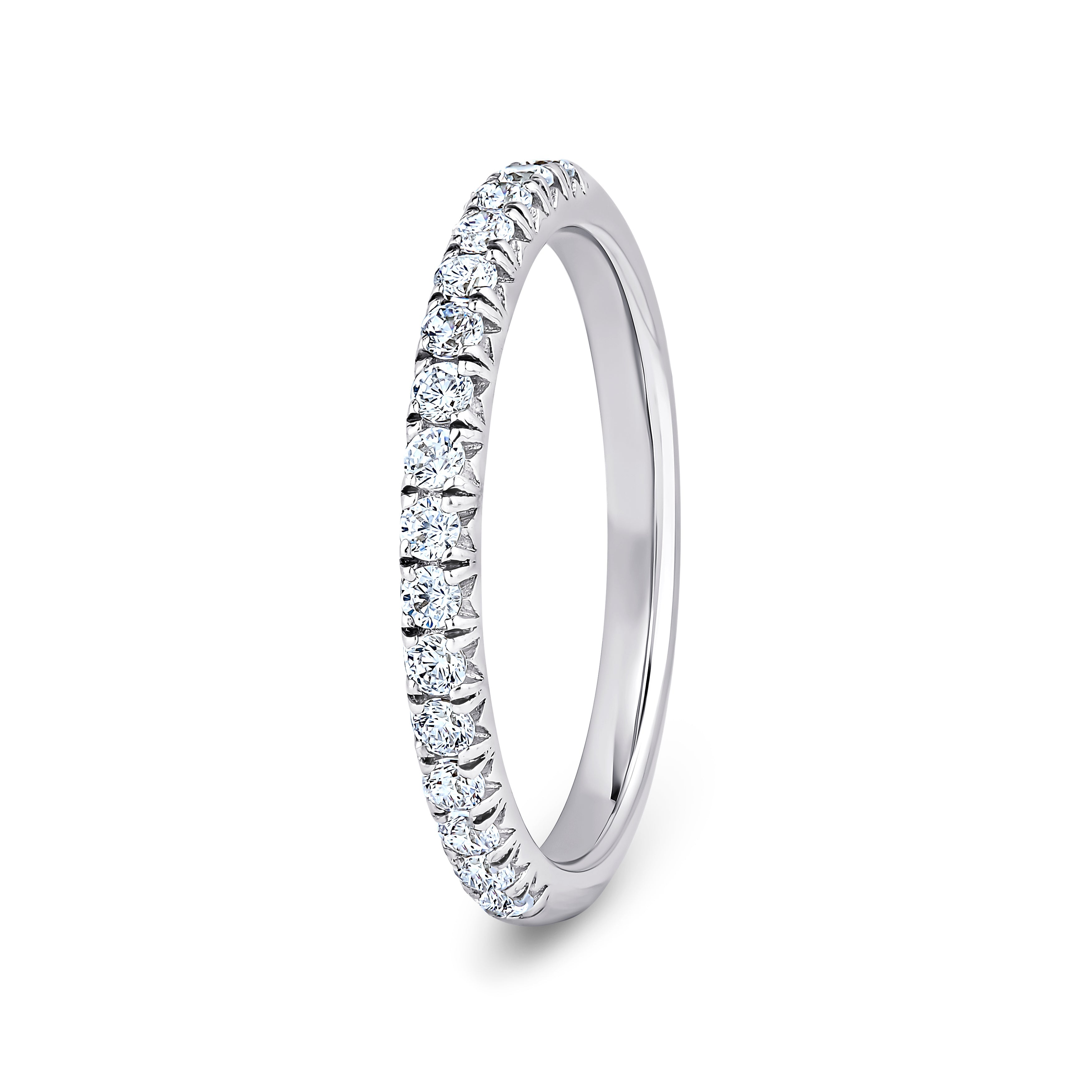 Round, Fishtail, Platinum Half Set Eternity Ring