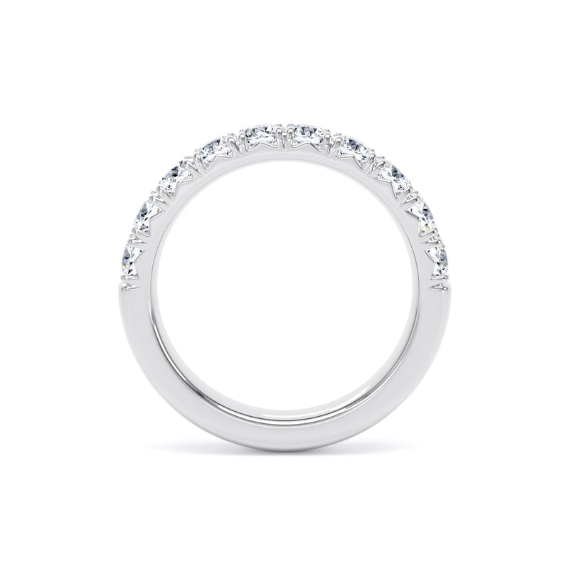 Round Diamond Platinum Ring, Fishtail Set Half Eternity | ET1222