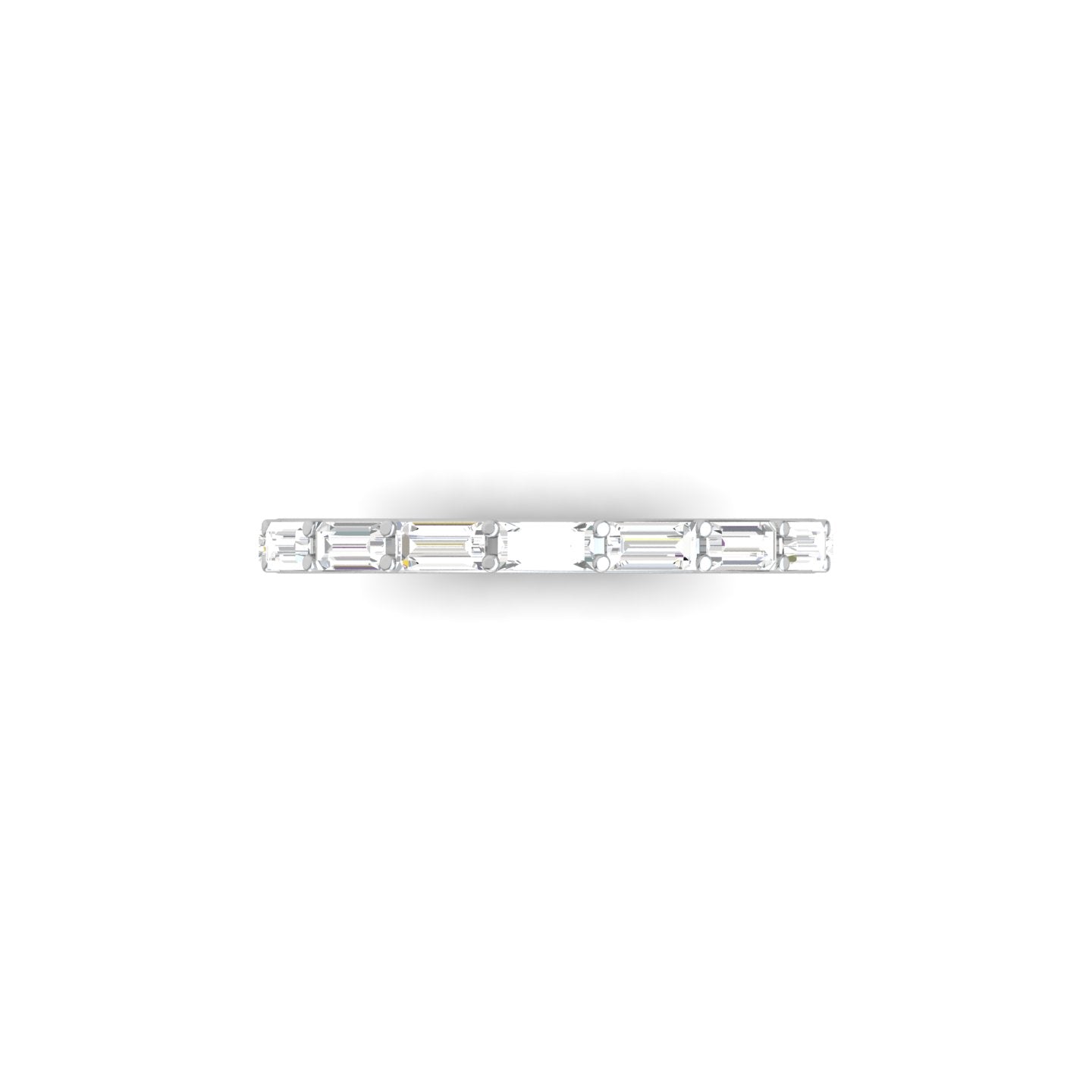 Baguette Cut Diamond, Claw Set, White Gold Half Eternity Ring