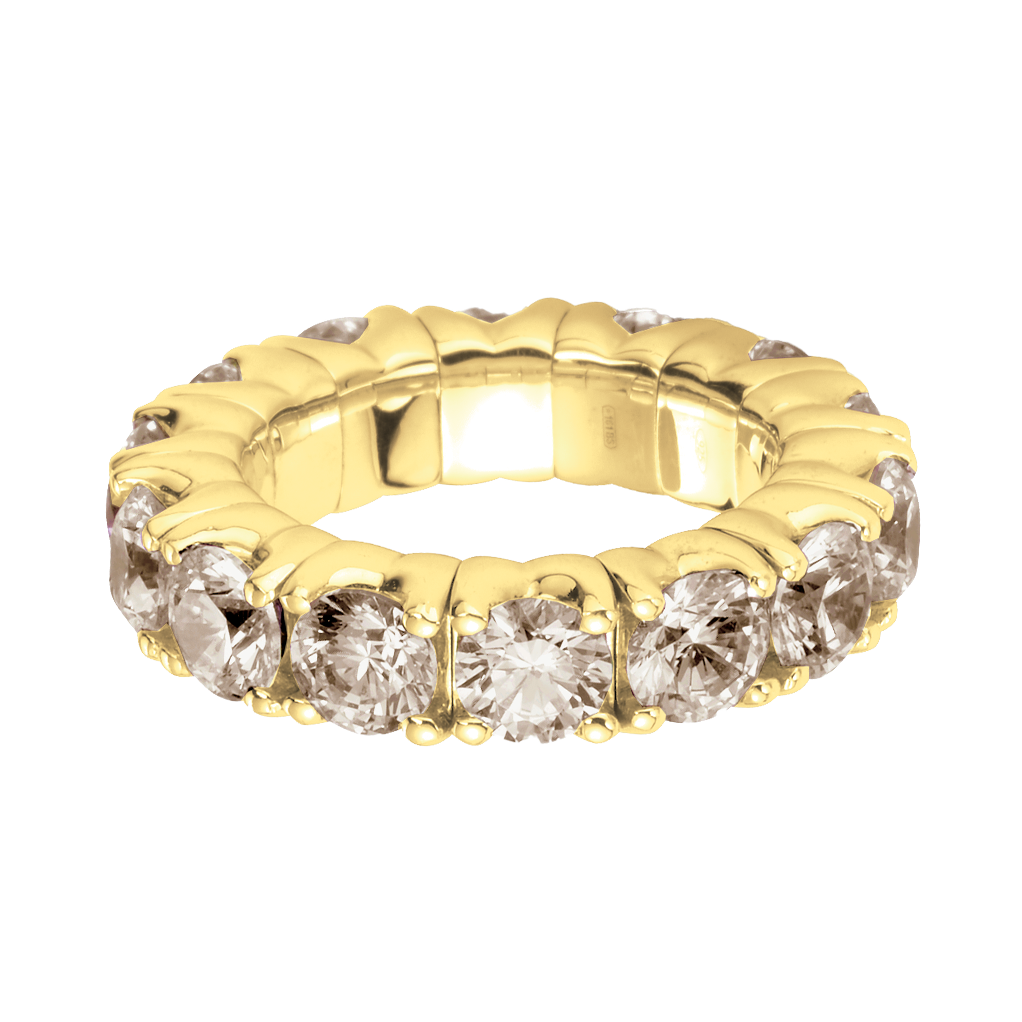 FLEX Eternity Ring - Yellow Gold & Champaign Diamonds