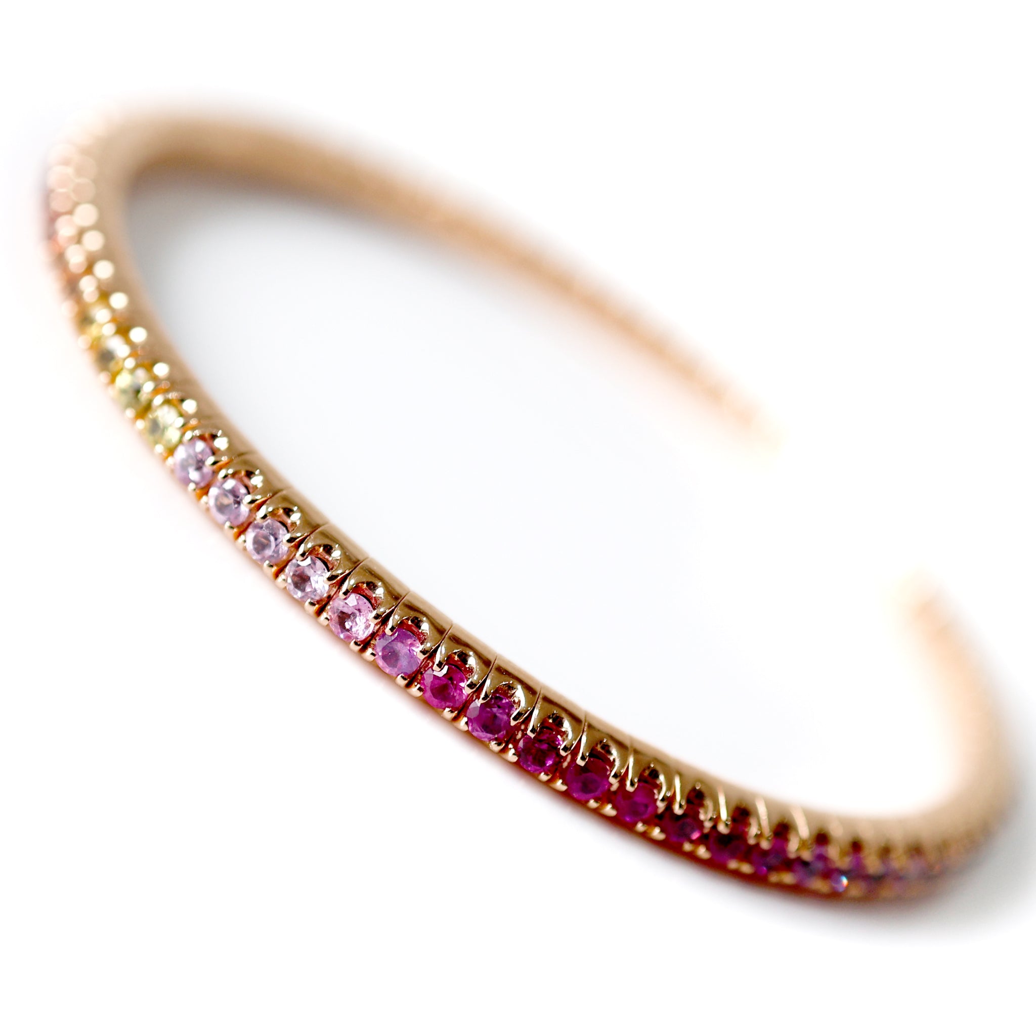 FLEX Tennis Rainbow Bracelet - White Gold & Round Cut Sapphires