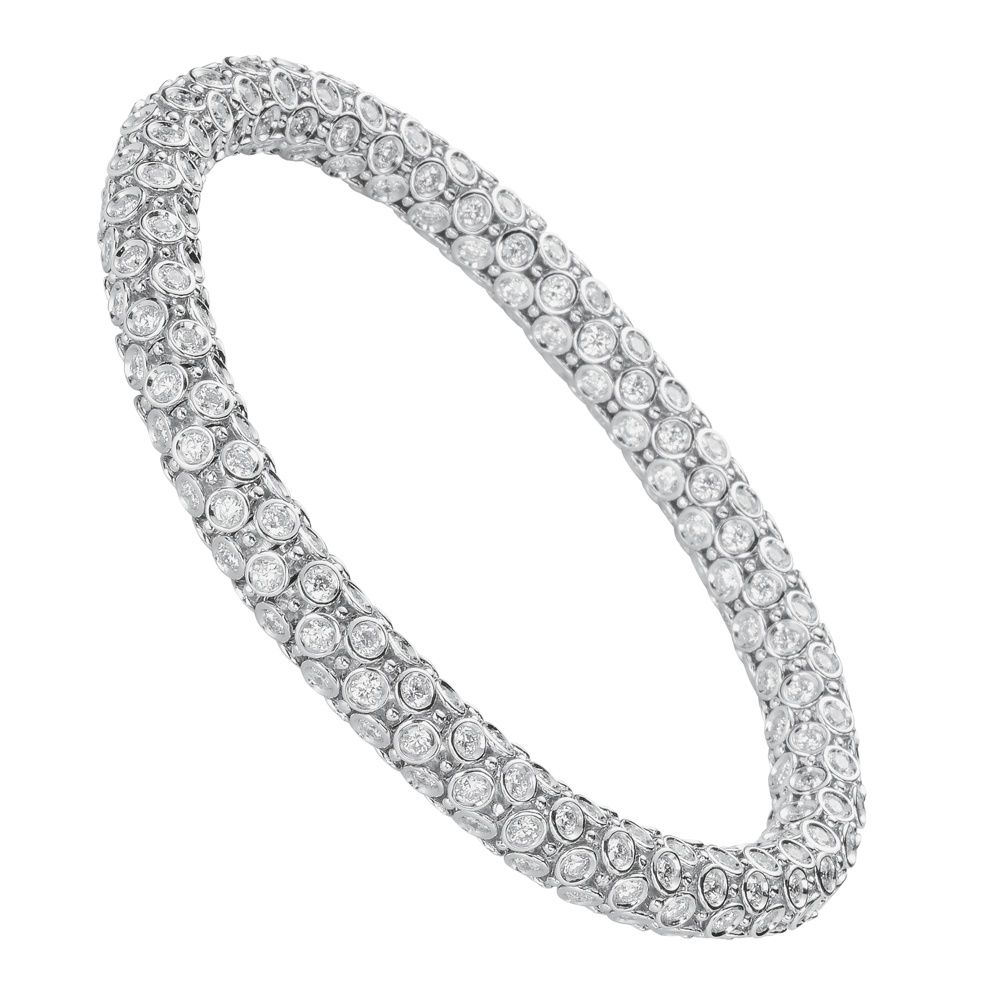 FLEX Wave Bracelet - White Gold & Diamonds