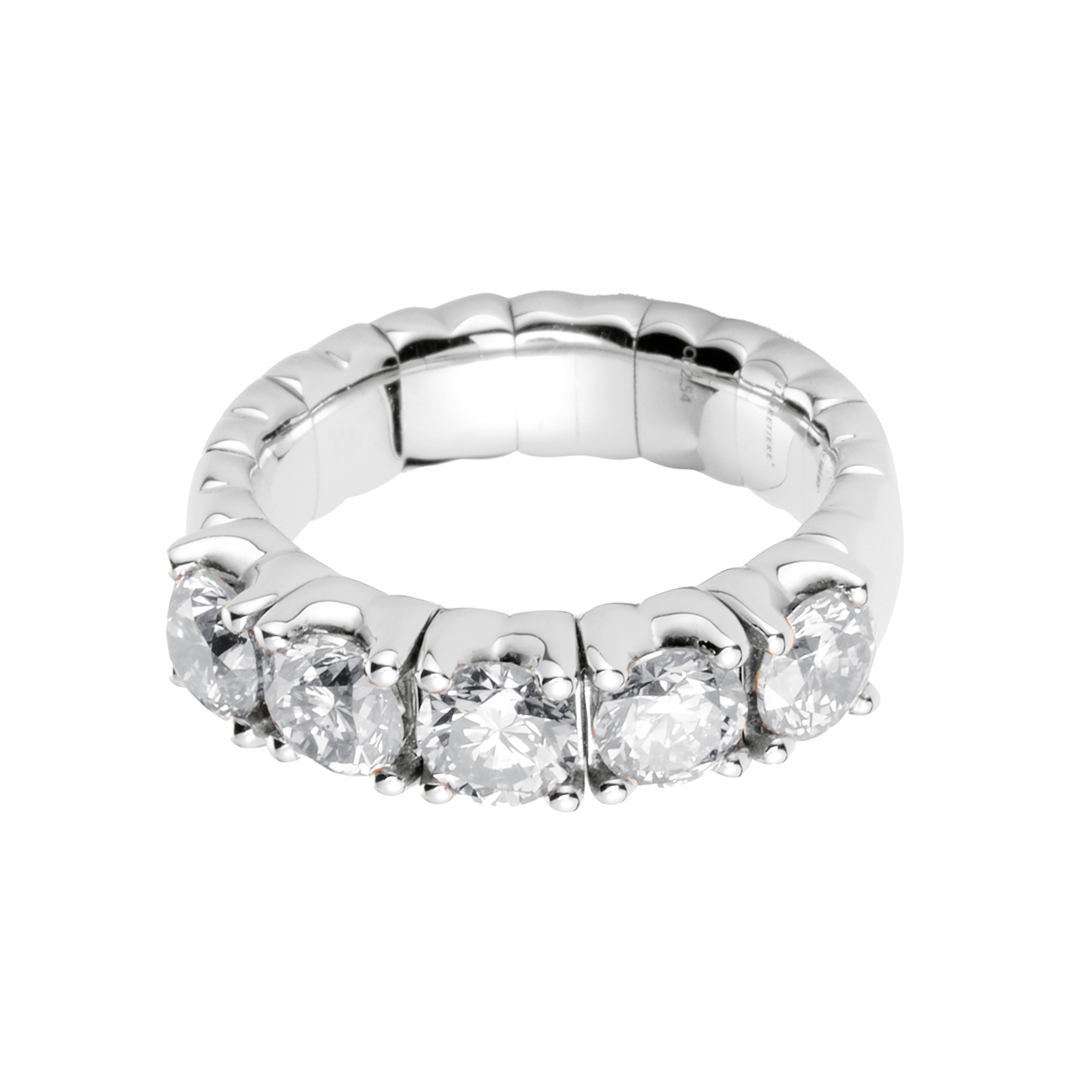 FLEX 5 Stone Ring - White Gold & Diamonds