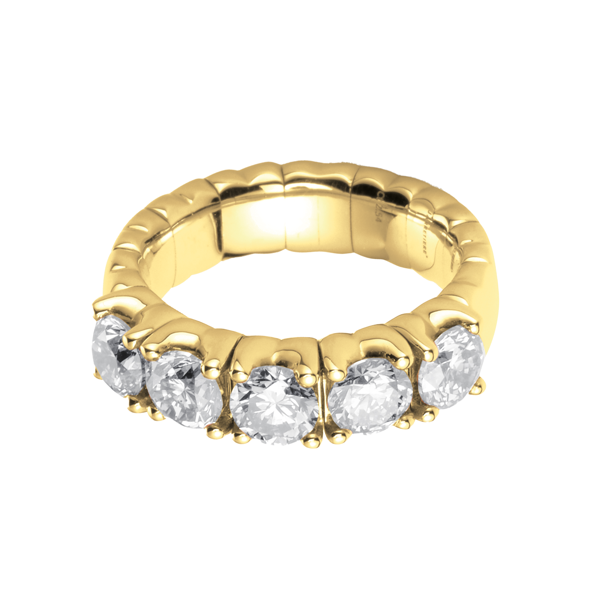 FLEX 5 Stone Ring - Yellow Gold & Diamonds