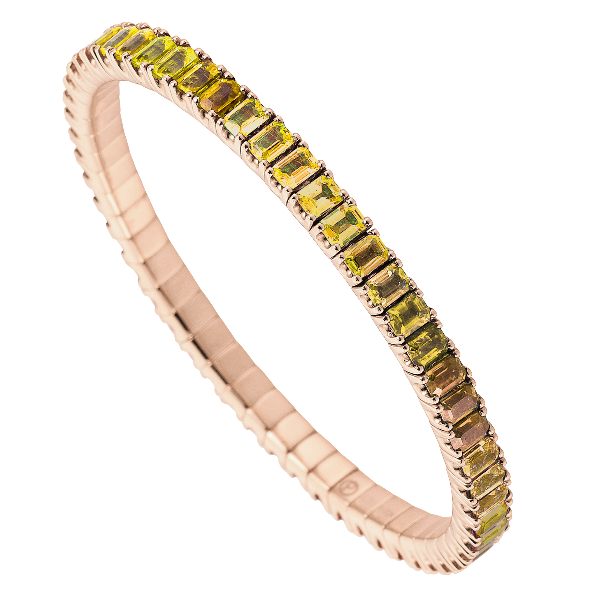 FLEX Tennis Bracelet | Rose Gold & Emerald Cut Citrines