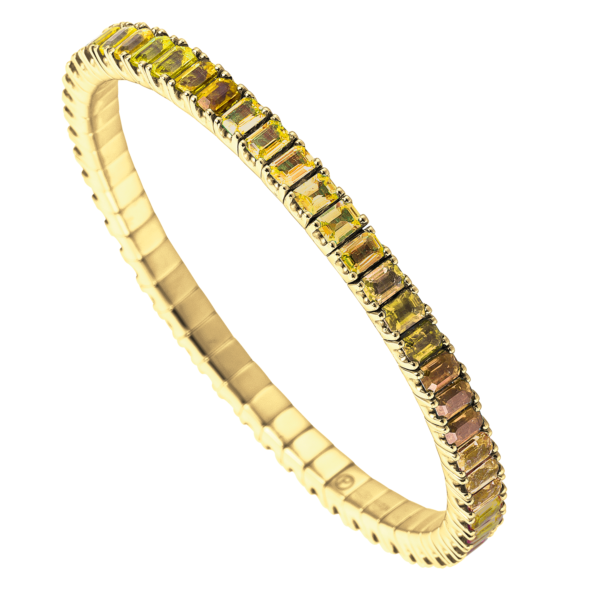 FLEX Tennis Bracelet | Yellow Gold & Emerald Cut Citrines