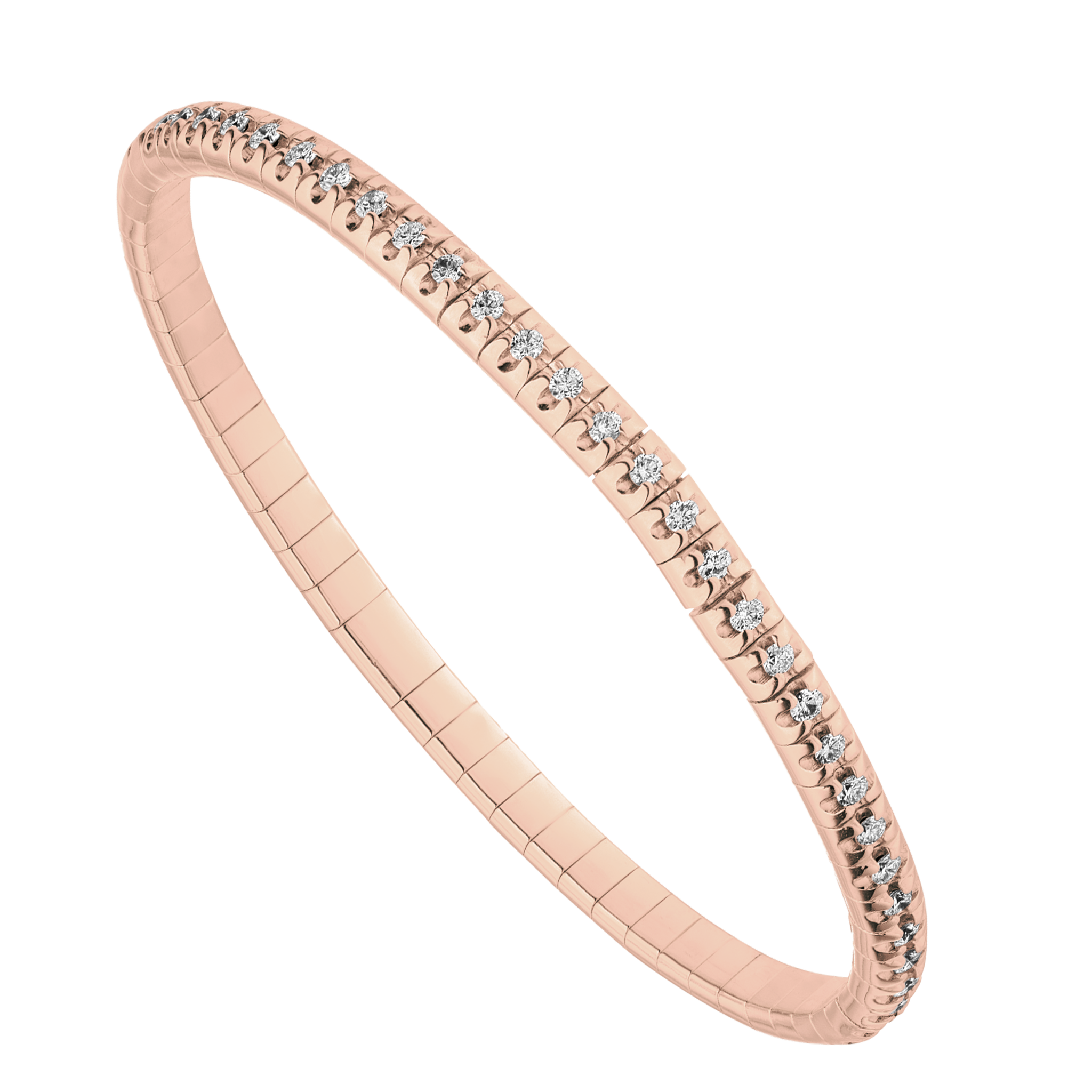 FLEX Tennis Bracelet - Rose Gold & Round Diamonds