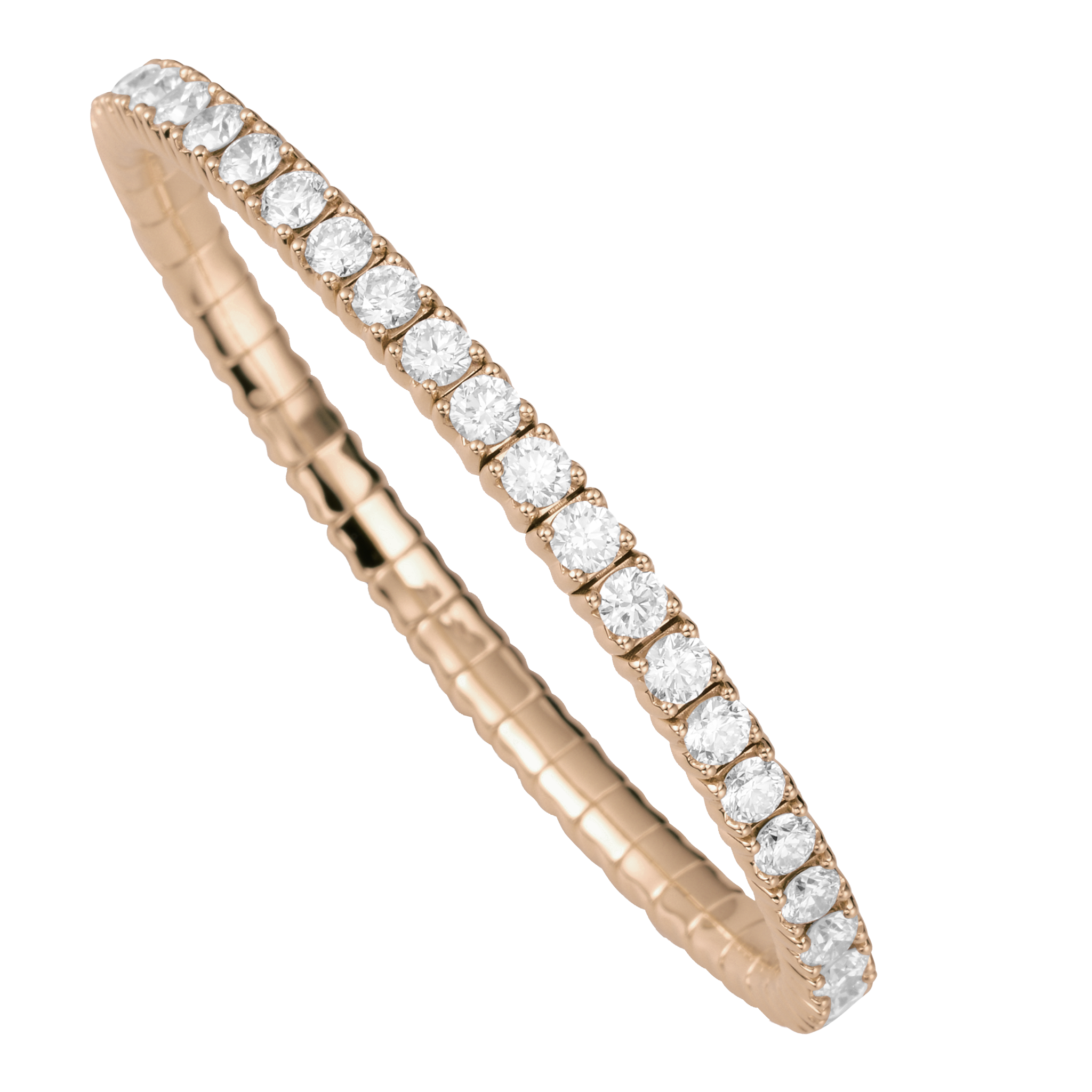 FLEX Tennis Bracelet - Rose Gold & Round Diamonds