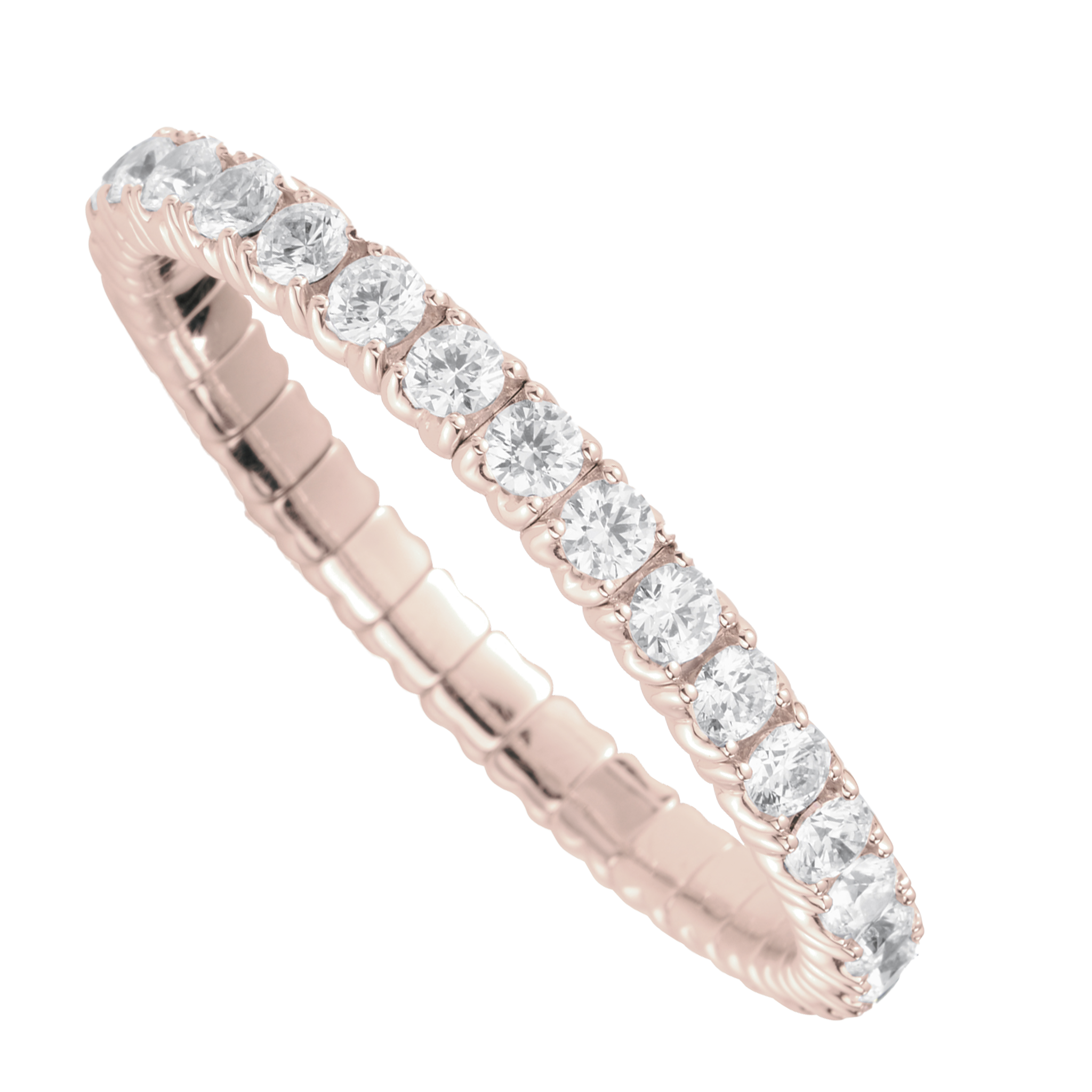 FLEX Tennis Bracelet - Rose Gold & Round Diamonds