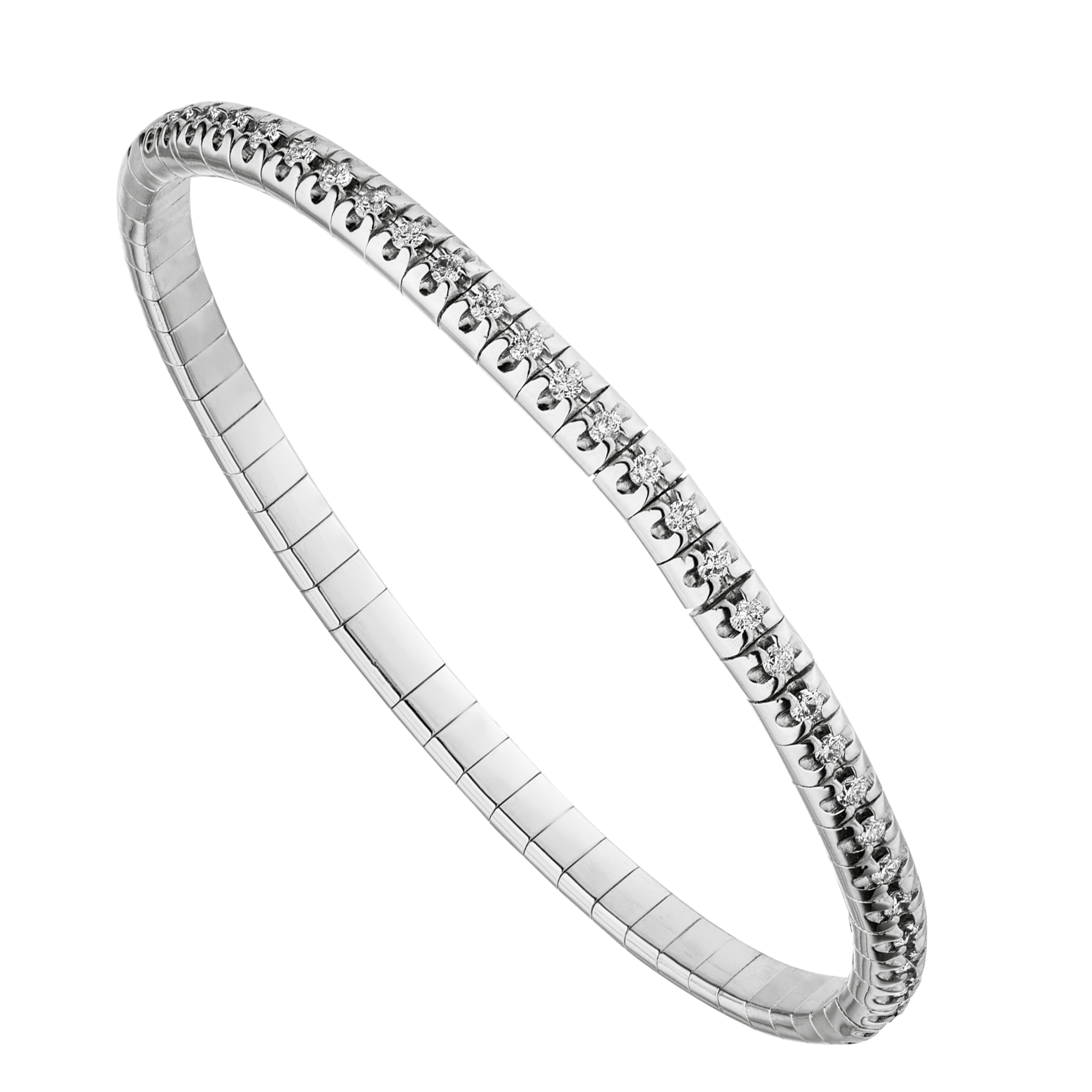 FLEX Tennis Bracelet - White Gold & Round Diamonds