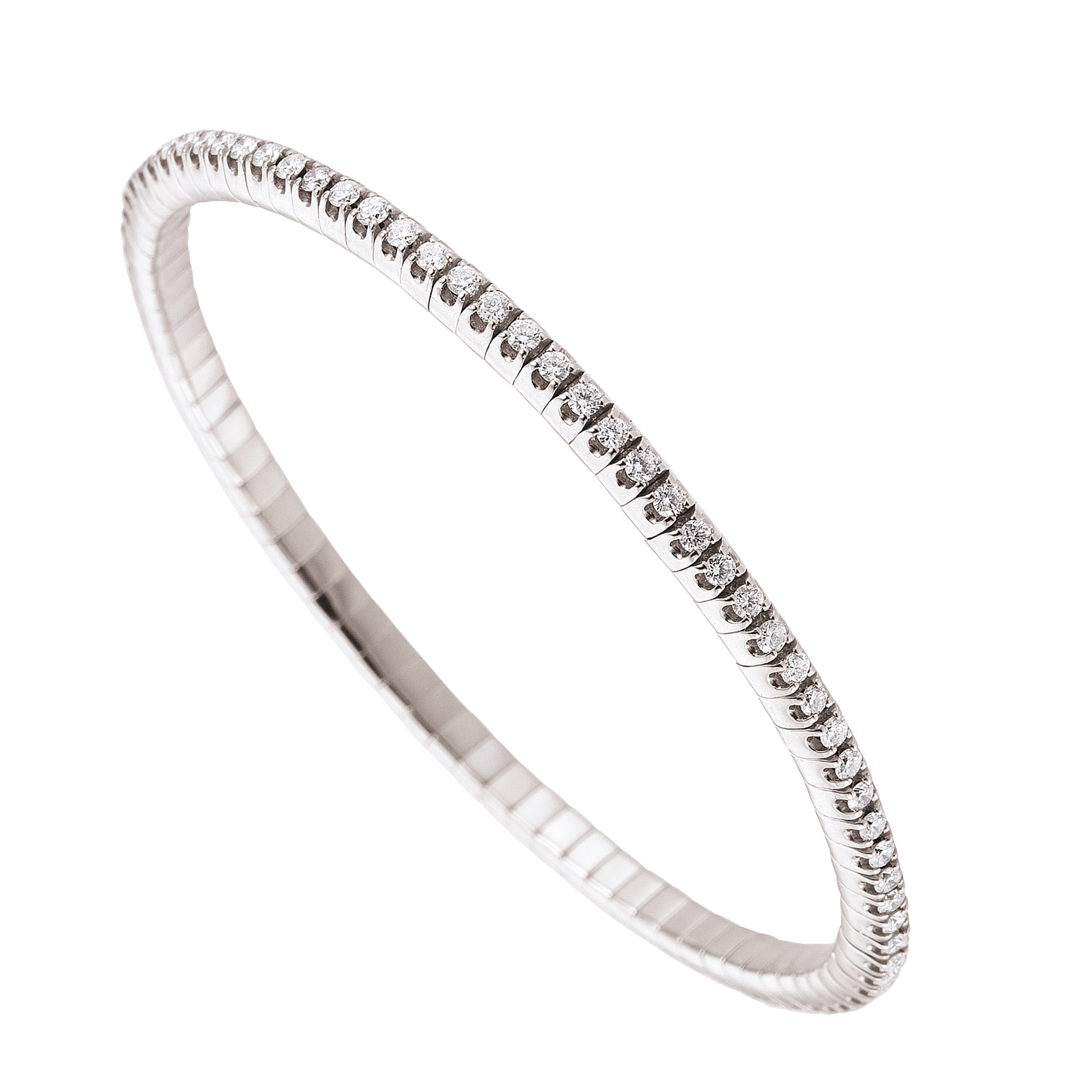 FLEX Tennis Bracelet - White Gold & Round Diamonds